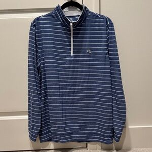 Striped Blue Quarter-Zip Pullover